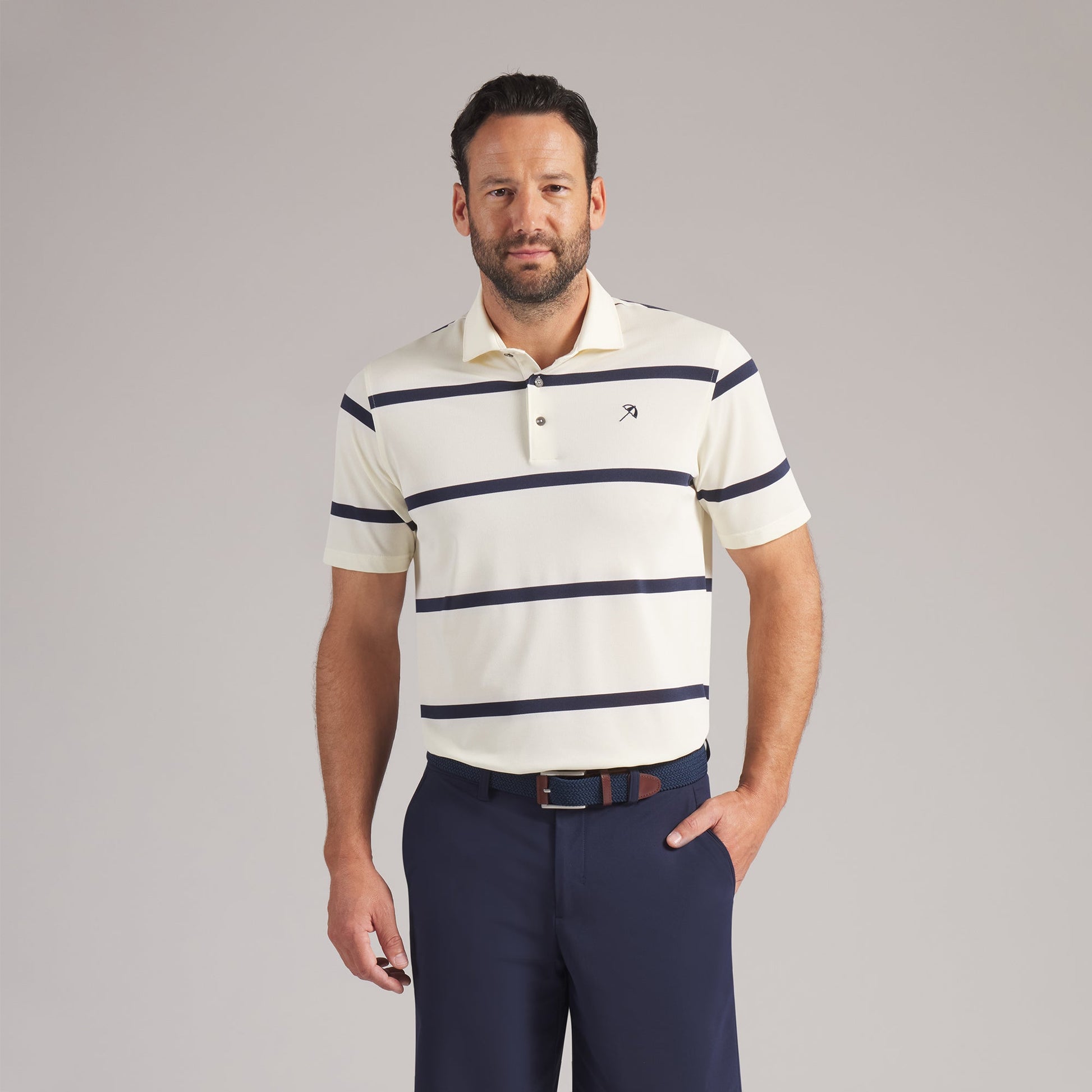 AP Pique Stripe Golf Polo - Puma Golf Essential