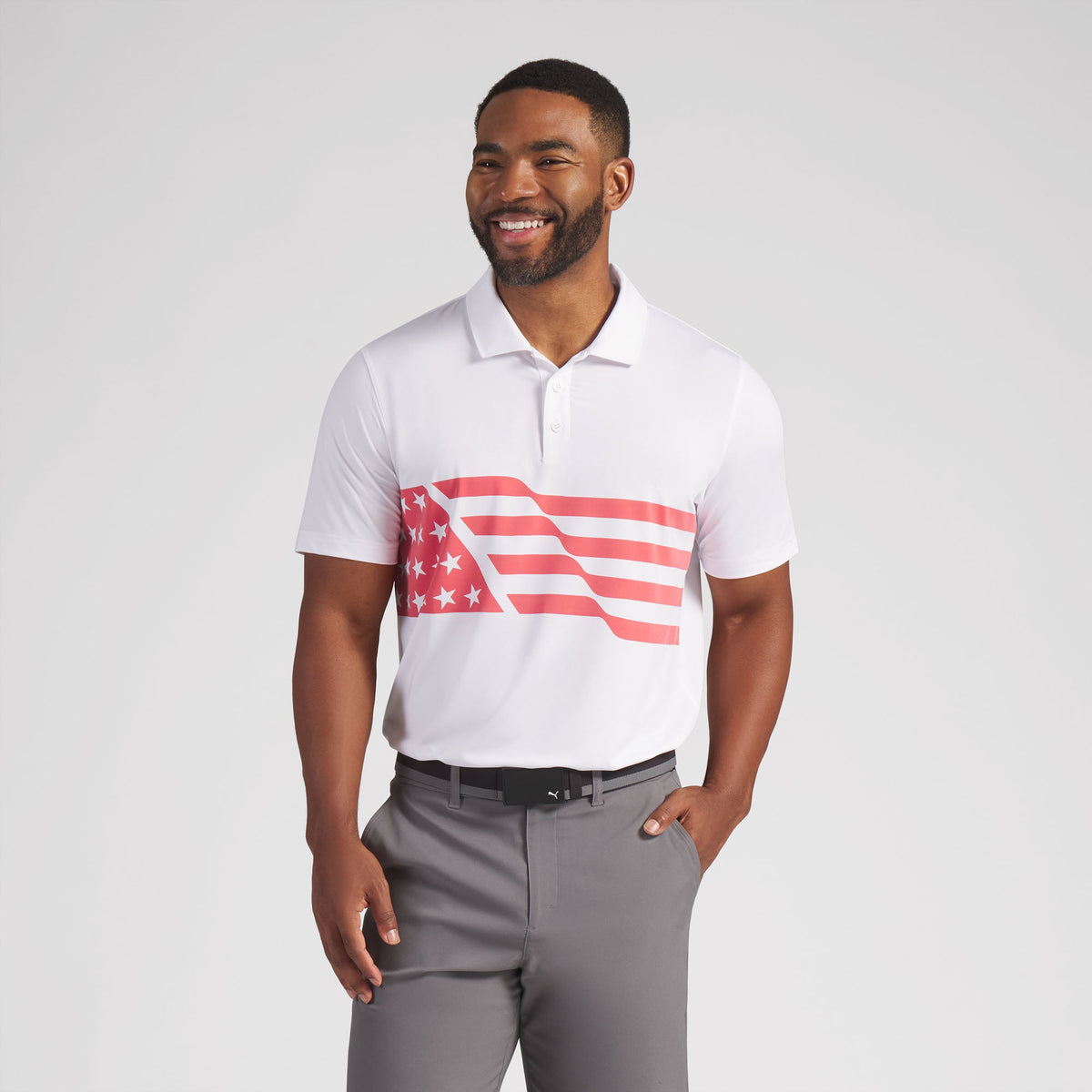 Volition Flag Golf Polo - Puma Golf Classic