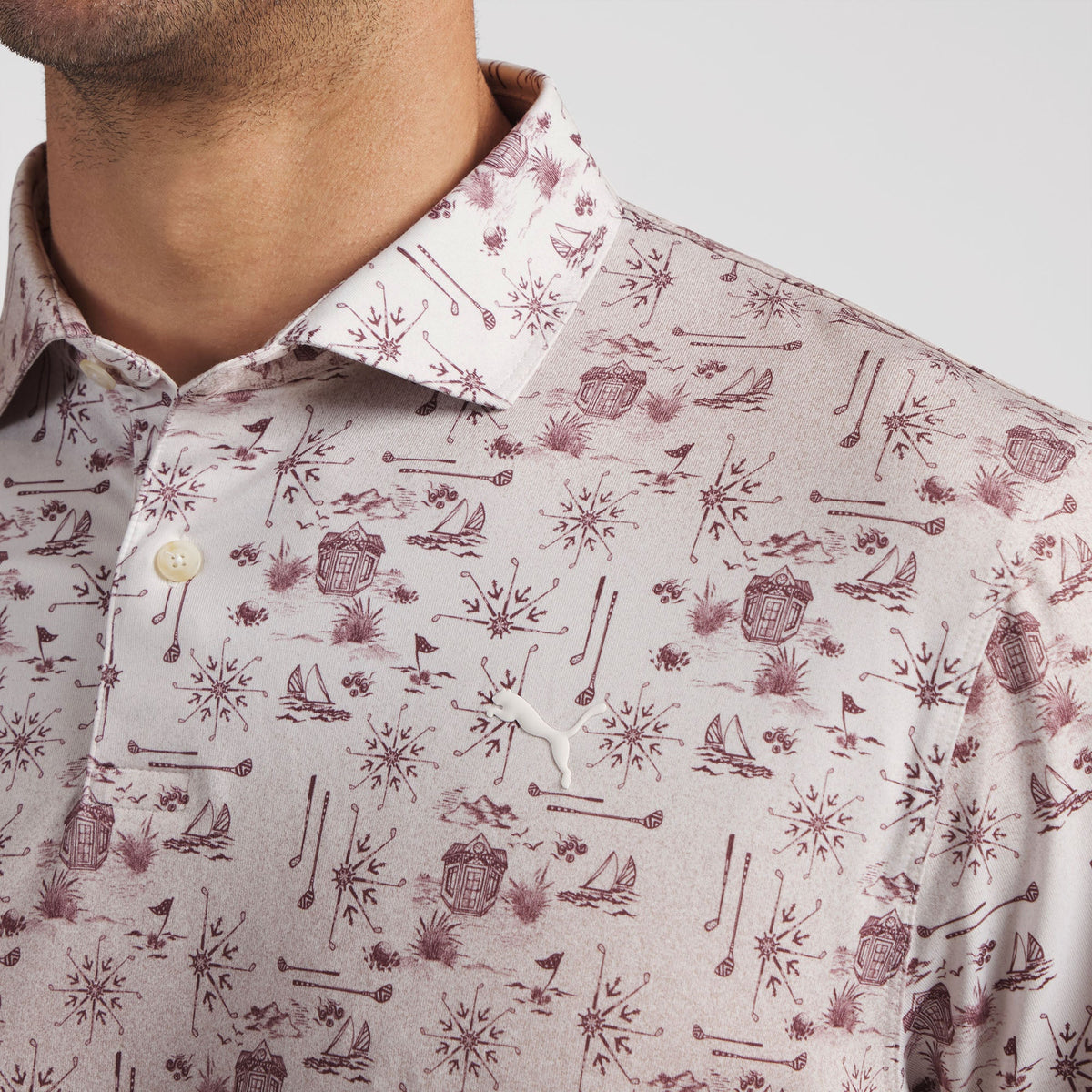 CLOUDSPUN Coastal Claret Golf Polo - Puma Golf Latest