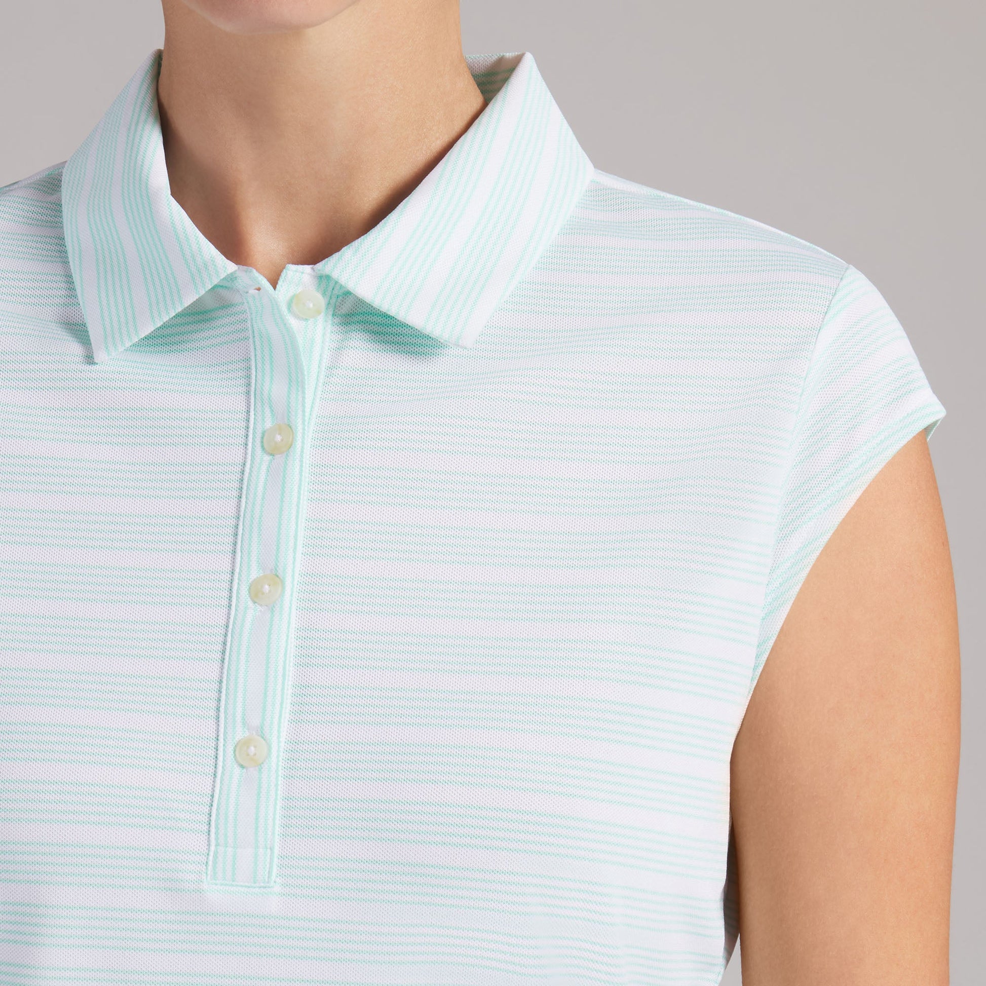 Women's Pique YD Stripe Cap Sleeve Golf Polo - Puma Golf Classic