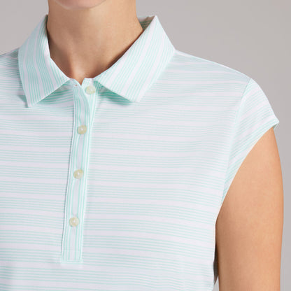 Women's Pique YD Stripe Cap Sleeve Golf Polo - Puma Golf Classic