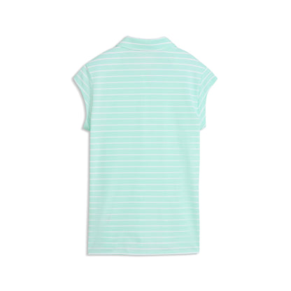 Women's Pique YD Stripe Cap Sleeve Golf Polo - Puma Golf Classic