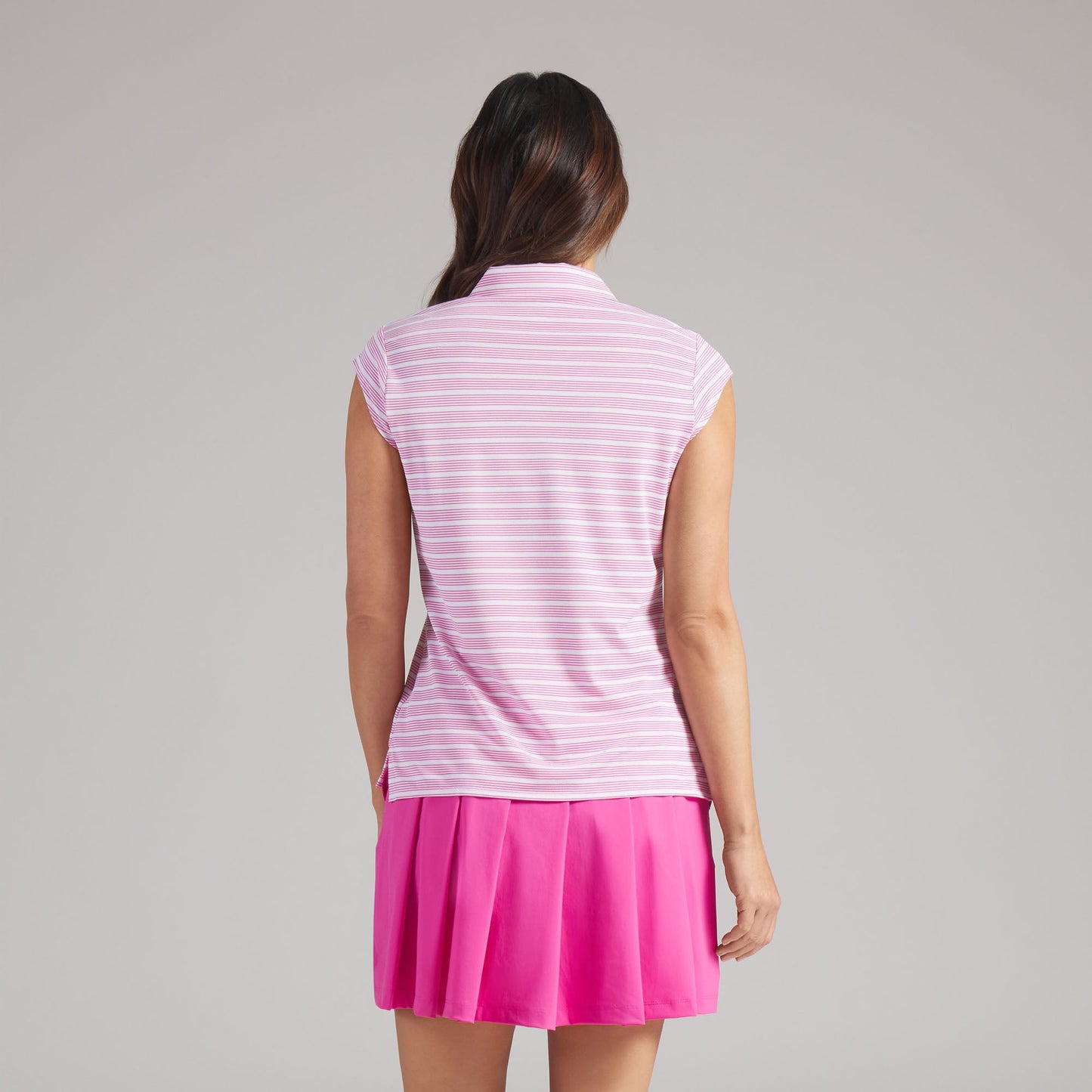 Women's Pique YD Stripe Cap Sleeve Golf Polo - Puma Golf Classic