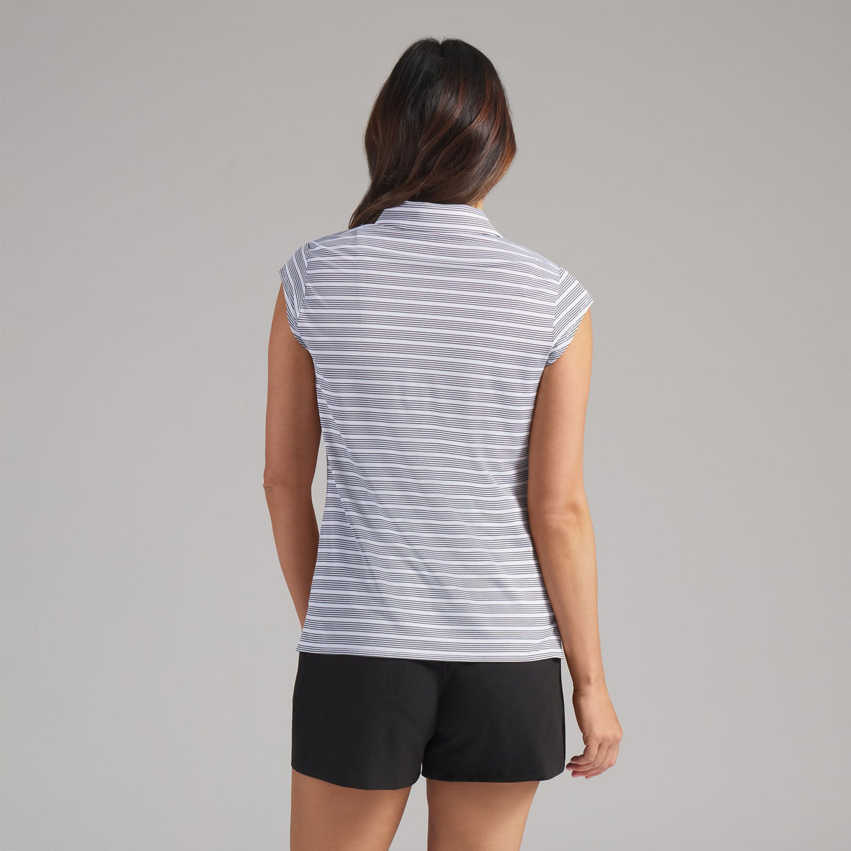 Women's Pique YD Stripe Cap Sleeve Golf Polo - Puma Golf Classic