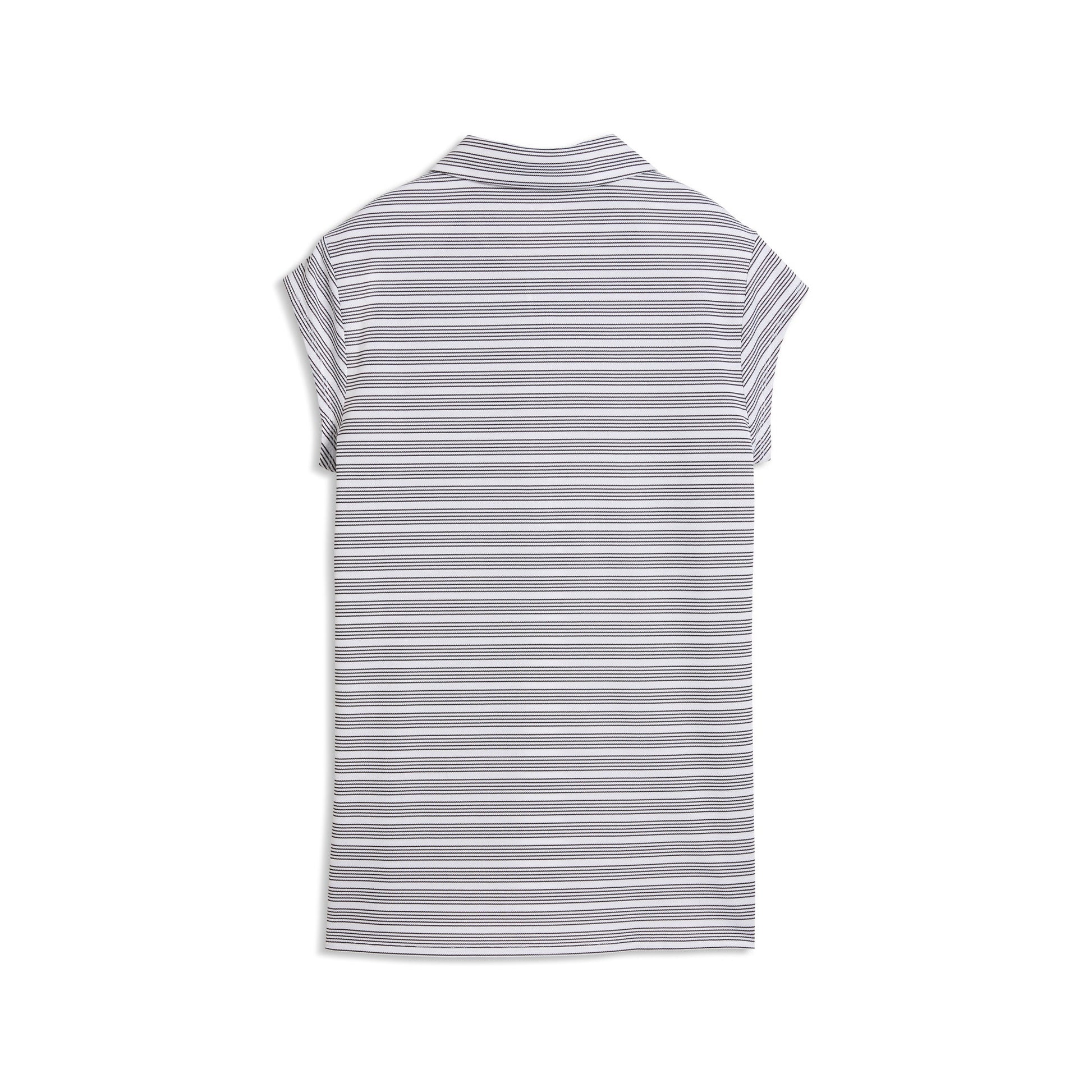 Women's Pique YD Stripe Cap Sleeve Golf Polo - Puma Golf Classic