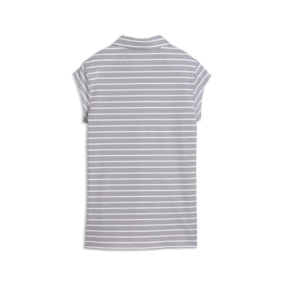 Women's Pique YD Stripe Cap Sleeve Golf Polo - Puma Golf Classic