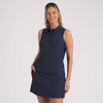 Women's Plaid Knit Sleeveless Golf Polo - Puma Golf Great Value