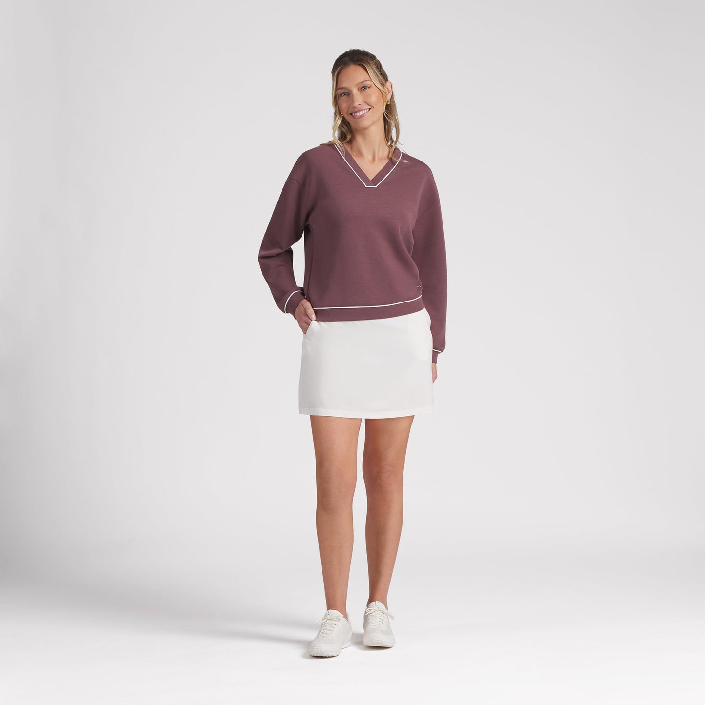 Women's CLOUDSPUN Fleece V-Neck Golf Sweater - Puma Golf Everyday