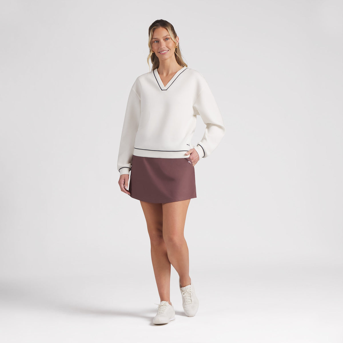 Women's CLOUDSPUN Fleece V-Neck Golf Sweater - Puma Golf Everyday