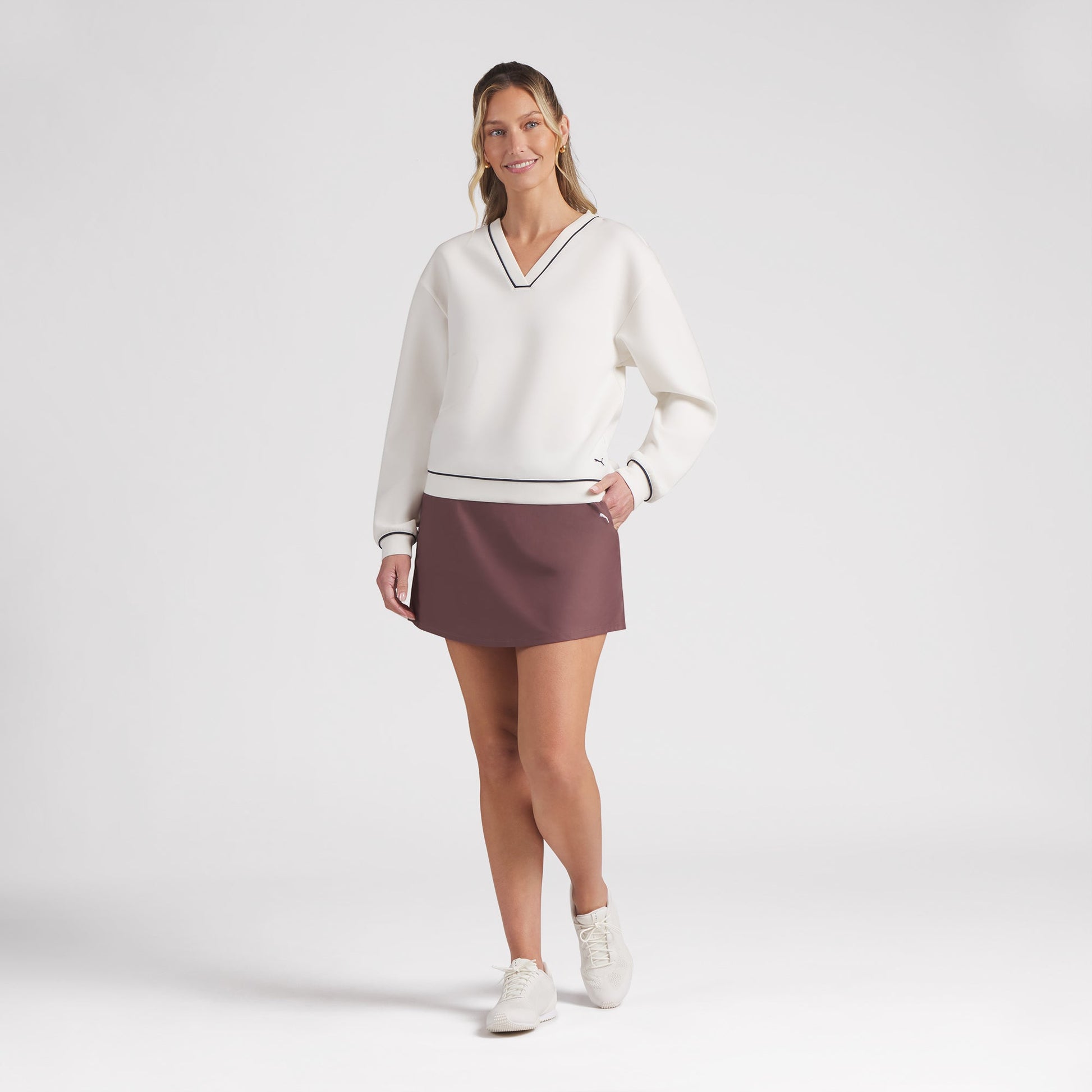 Women's CLOUDSPUN Fleece V-Neck Golf Sweater - Puma Golf Everyday