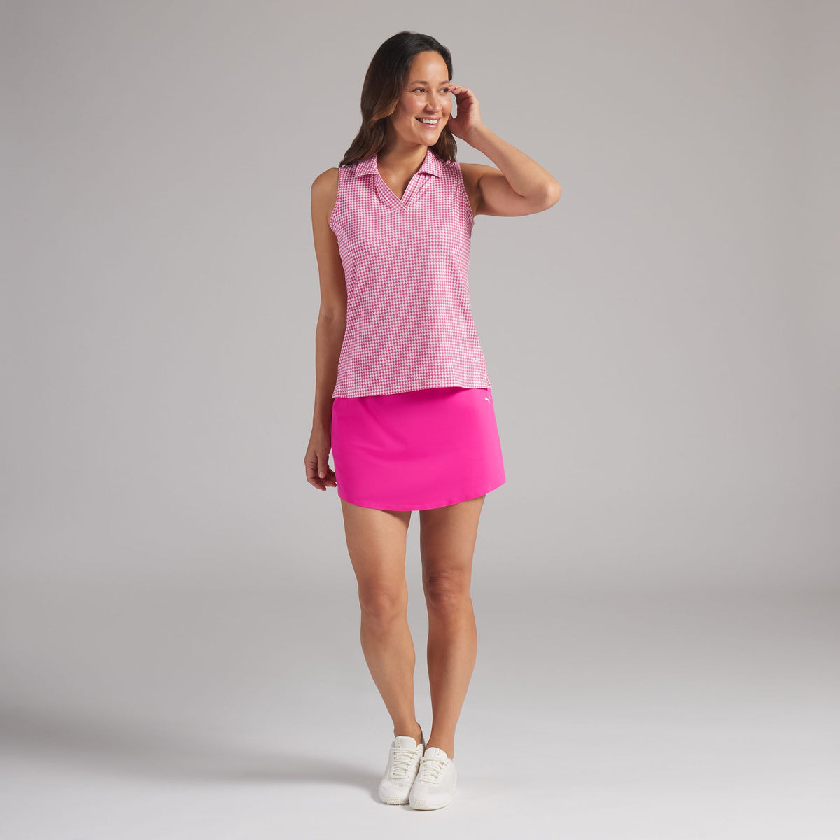 Women's CLOUDSPUN Mono Check Sleeveless Golf Polo - Puma Golf Latest