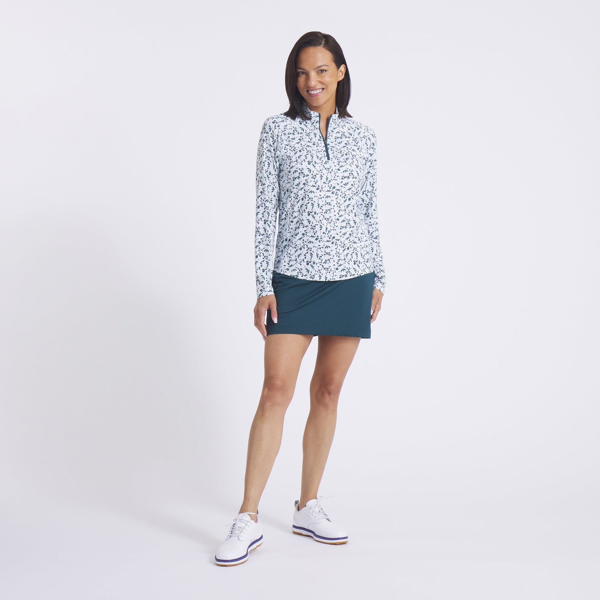 Women's YouV Floral Burst Golf 1/4 Zip - Puma Golf Classic