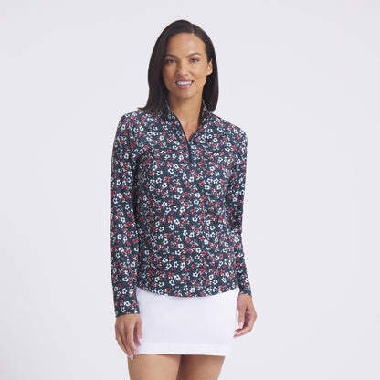 Women's YouV Floral Burst Golf 1/4 Zip - Puma Golf Classic