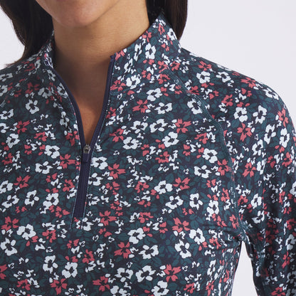 Women's YouV Floral Burst Golf 1/4 Zip - Puma Golf Classic