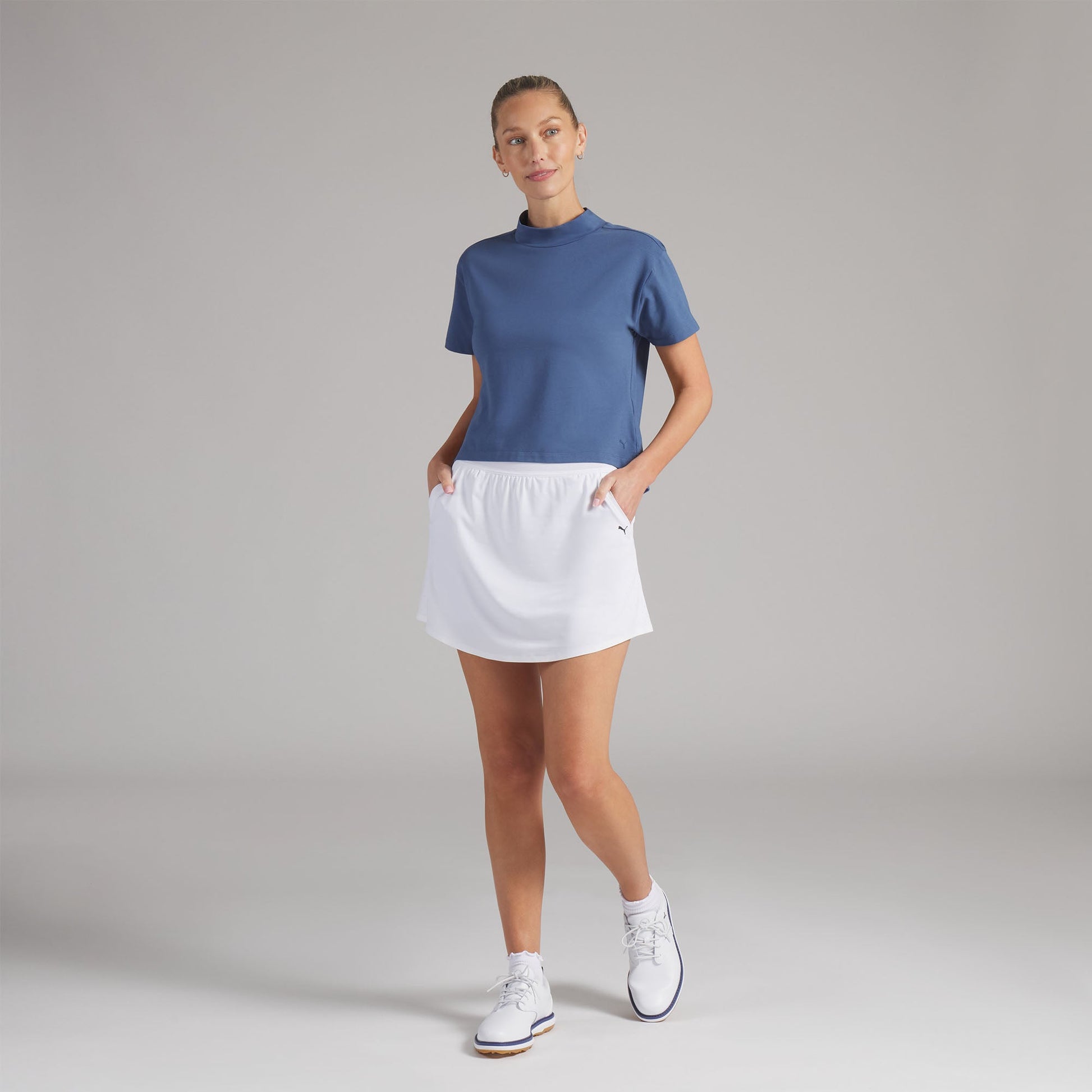 Women's Charlotte Modalon Mock Neck Golf Polo - Puma Golf Great Value