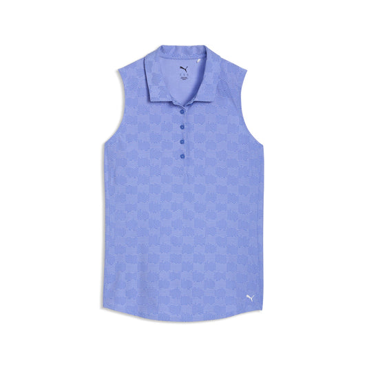 Women's Check Jacquard Sleeveless Golf Polo - Puma Golf Essential