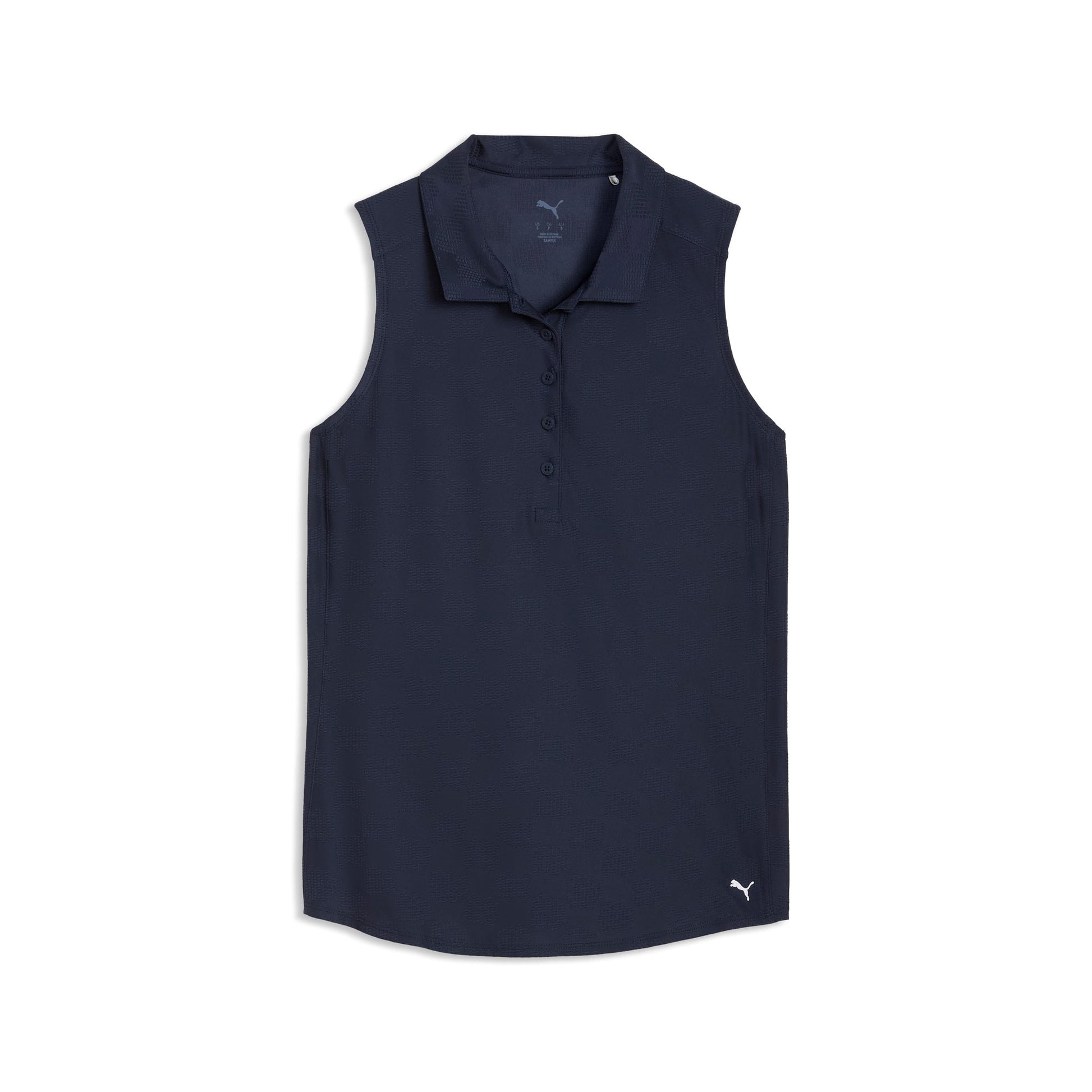 Women's Check Jacquard Sleeveless Golf Polo - Puma Golf Essential