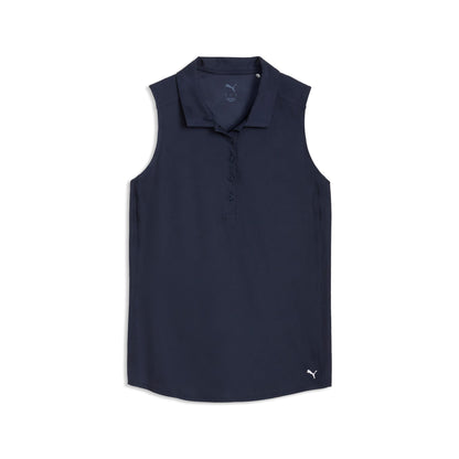 Women's Check Jacquard Sleeveless Golf Polo - Puma Golf Essential