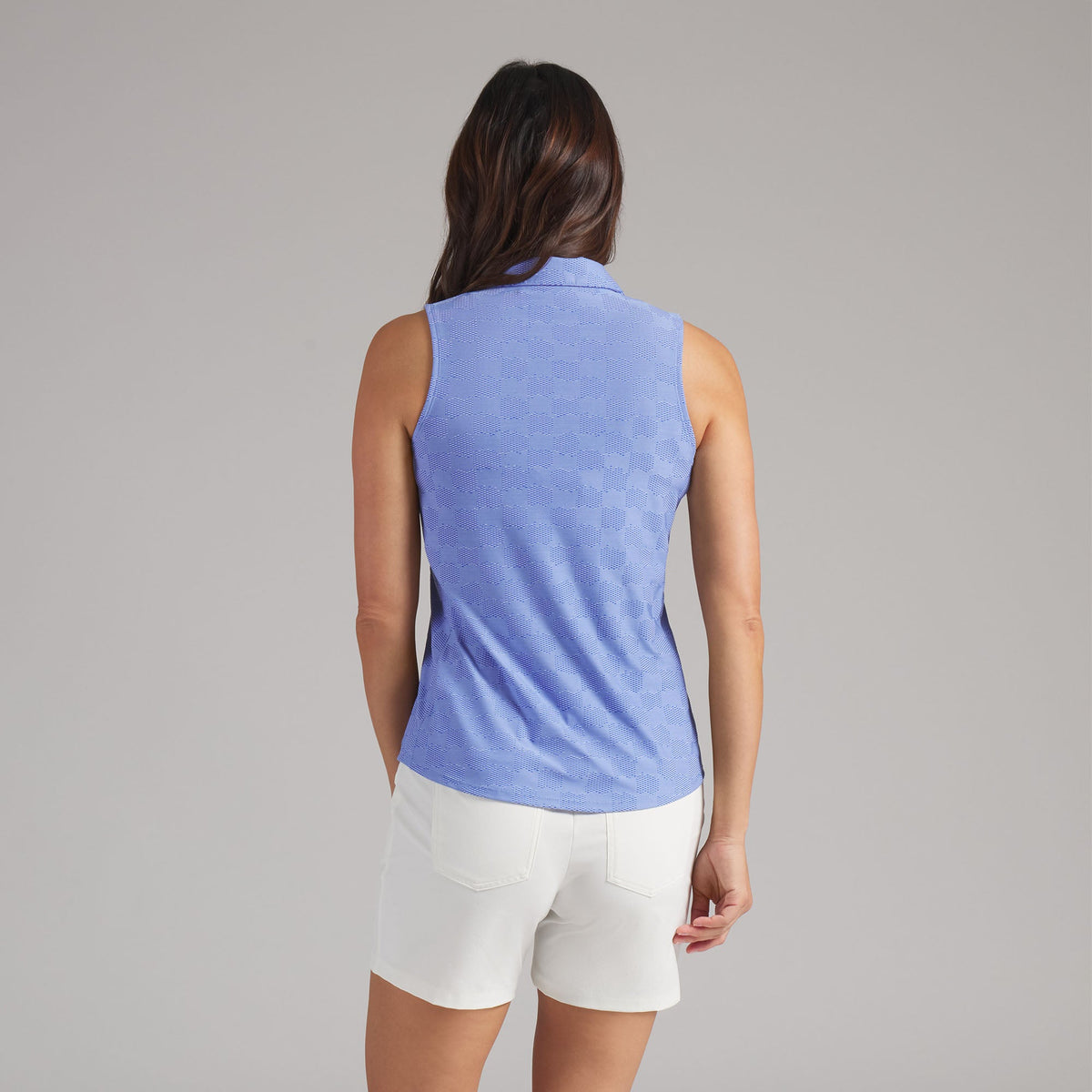 Women's Check Jacquard Sleeveless Golf Polo - Puma Golf Essential