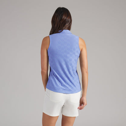 Women's Check Jacquard Sleeveless Golf Polo - Puma Golf Essential