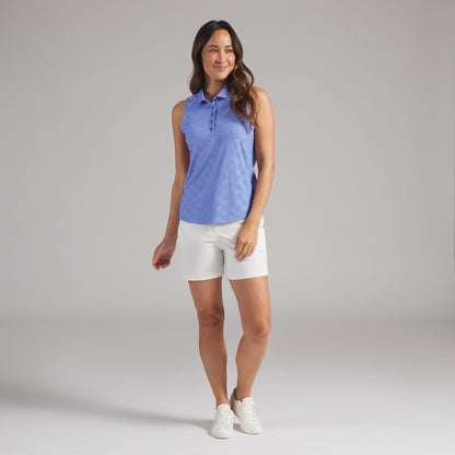 Women's Check Jacquard Sleeveless Golf Polo - Puma Golf Essential