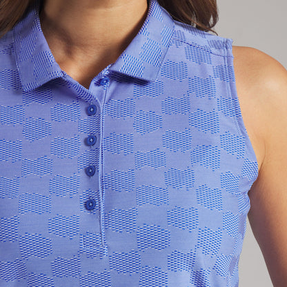 Women's Check Jacquard Sleeveless Golf Polo - Puma Golf Essential