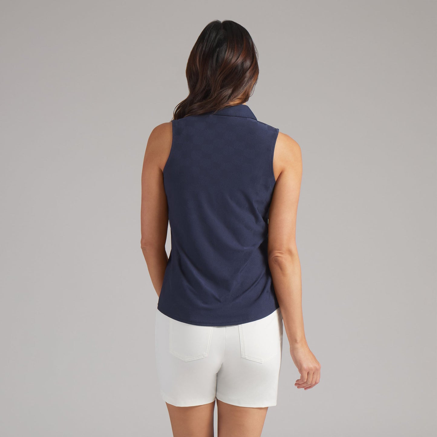 Women's Check Jacquard Sleeveless Golf Polo - Puma Golf Essential