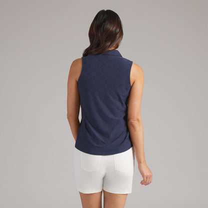 Women's Check Jacquard Sleeveless Golf Polo - Puma Golf Essential