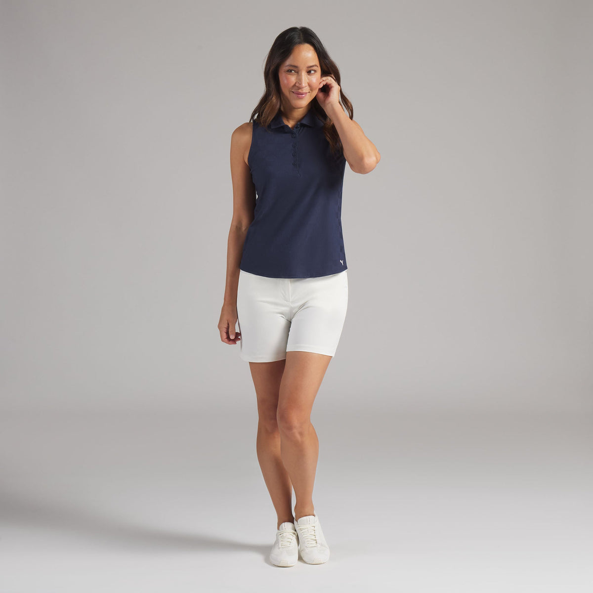 Women's Check Jacquard Sleeveless Golf Polo - Puma Golf Essential