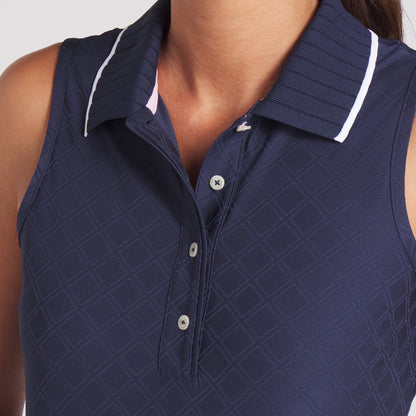 Women's AP Jacquard Sleeveless Golf Polo - Puma Golf Classic