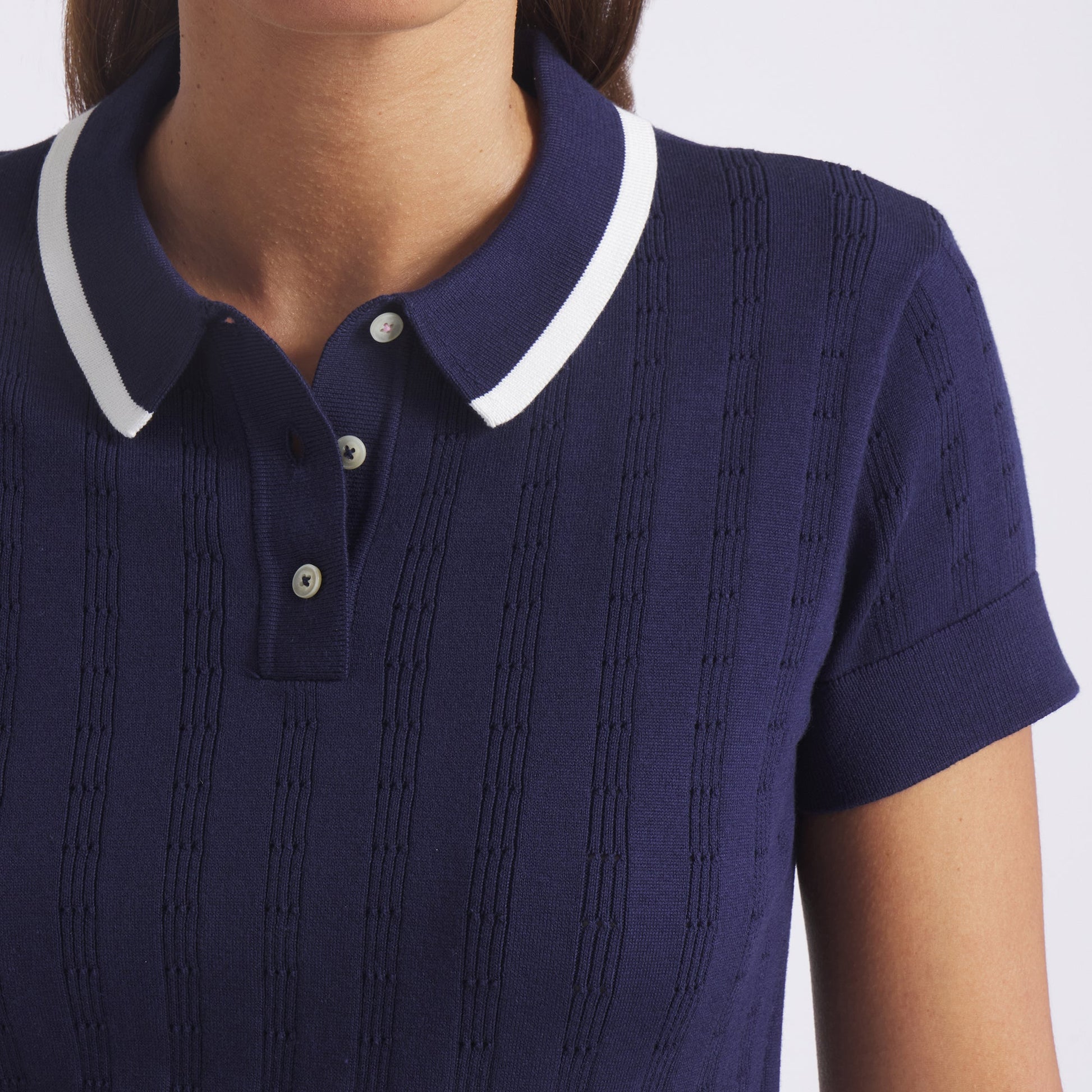 Women's AP Pointelle Golf Polo - Puma Golf Essential