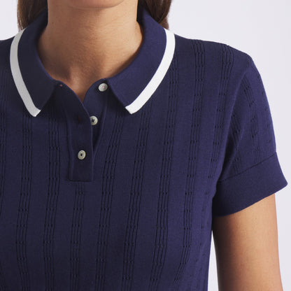 Women's AP Pointelle Golf Polo - Puma Golf Essential