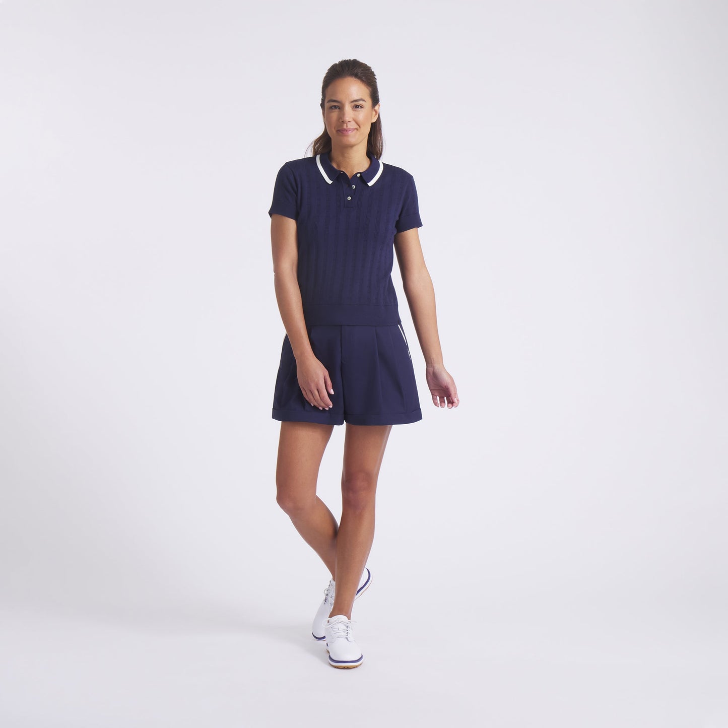 Women's AP Pointelle Golf Polo - Puma Golf Essential