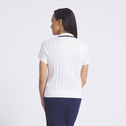 Women's AP Pointelle Golf Polo - Puma Golf Essential