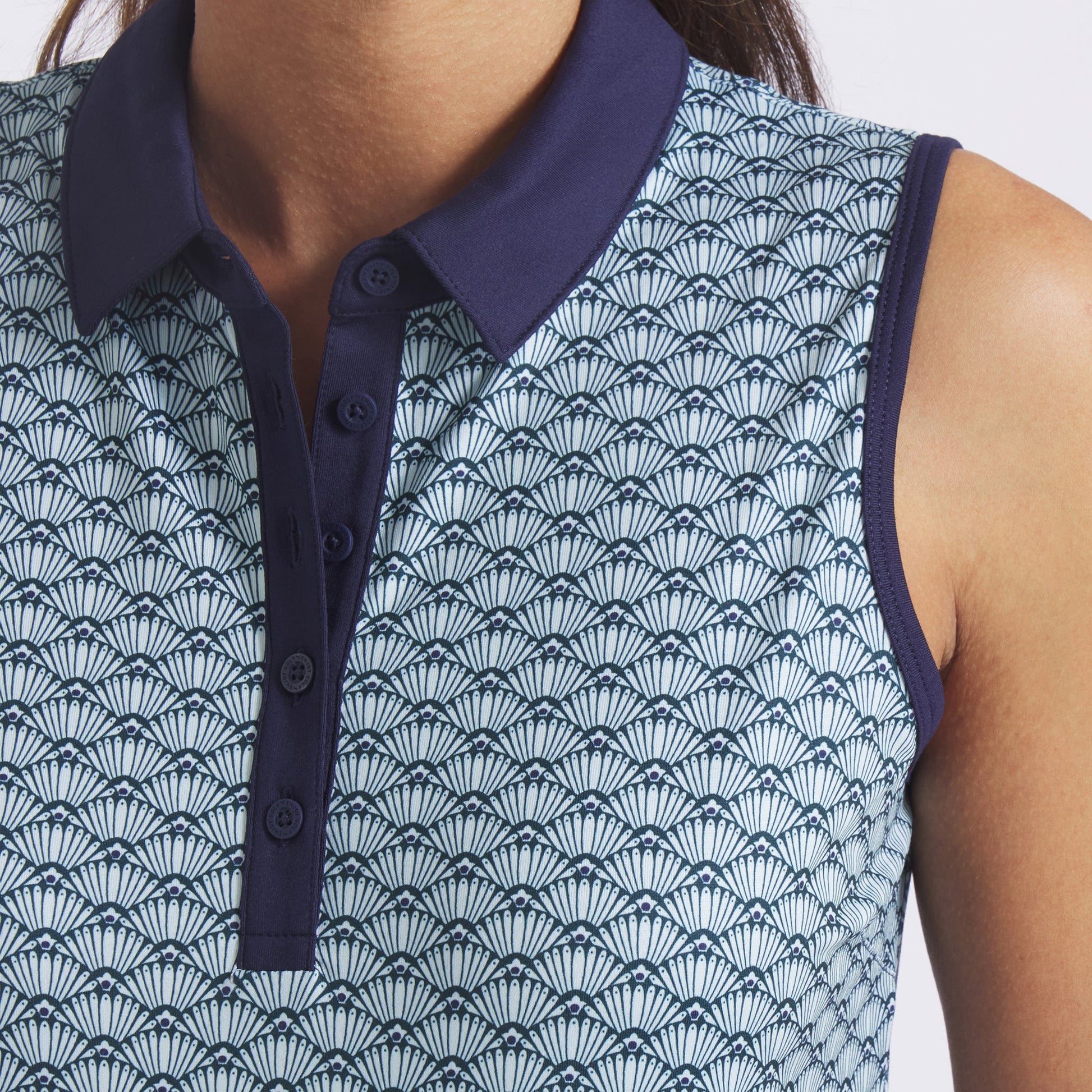 Women's CLOUDSPUN Scallop Sleeveless Golf Polo - Puma Golf Classic