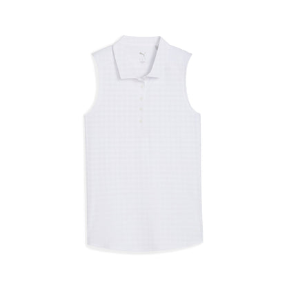 Women's Houndstooth Sleeveless Golf Polo - Puma Golf Everyday