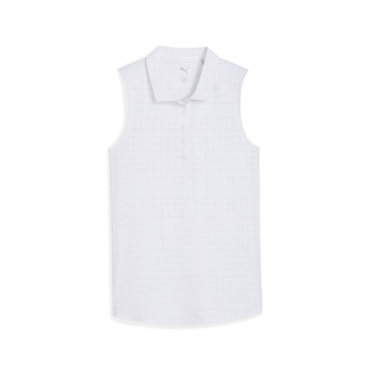 Women's Houndstooth Sleeveless Golf Polo - Puma Golf Everyday