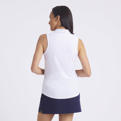 Women's Houndstooth Sleeveless Golf Polo - Puma Golf Everyday