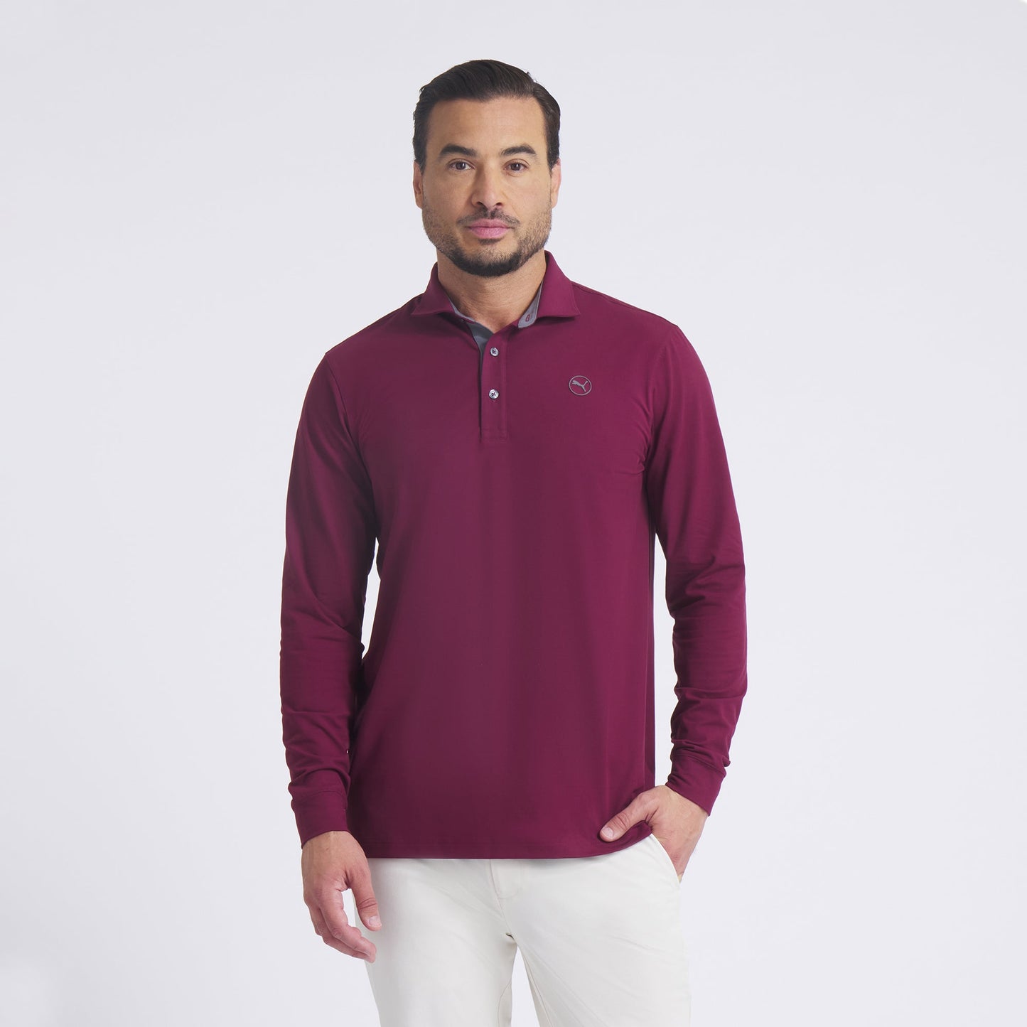 CLOUDSPUN Long Sleeve Midweight Golf Polo - Puma Golf Classic